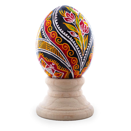 Authentic Blown Real Eggshell Ukrainian Easter Egg Pysanka 050 in Multi color, Oval shape