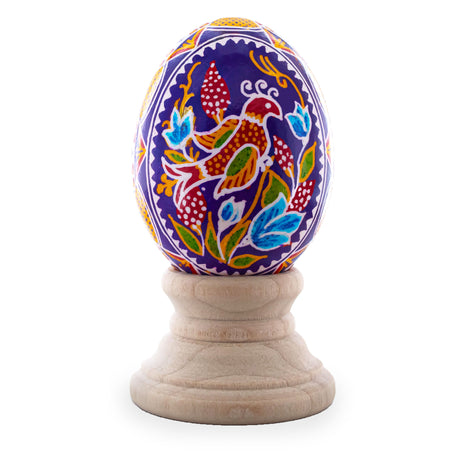 Authentic Blown Real Eggshell Ukrainian Easter Egg Pysanka 051 in Multi color, Oval shape