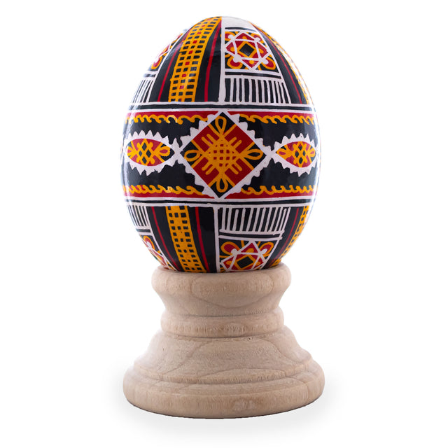Authentic Blown Real Eggshell Ukrainian Easter Egg Pysanka 056 in Multi color, Oval shape