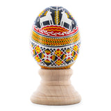 Horses on Red Authentic Blown Real Eggshell Ukrainian Easter Egg Pysanka in Red color Oval