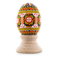 Authentic Blown Real Eggshell Ukrainian Easter Egg Pysanka in Red color Oval