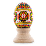 Authentic Blown Real Eggshell Ukrainian Easter Egg Pysanka in Red color Oval