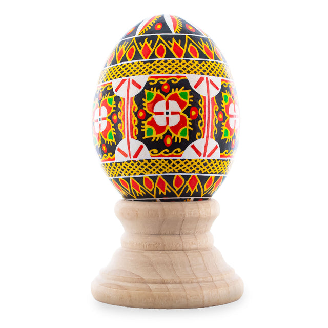 Authentic Blown Real Eggshell Ukrainian Easter Egg Pysanka in Red color Oval