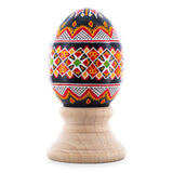 Authentic Blown Real Eggshell Ukrainian Easter Egg Pysanka in Red color Oval