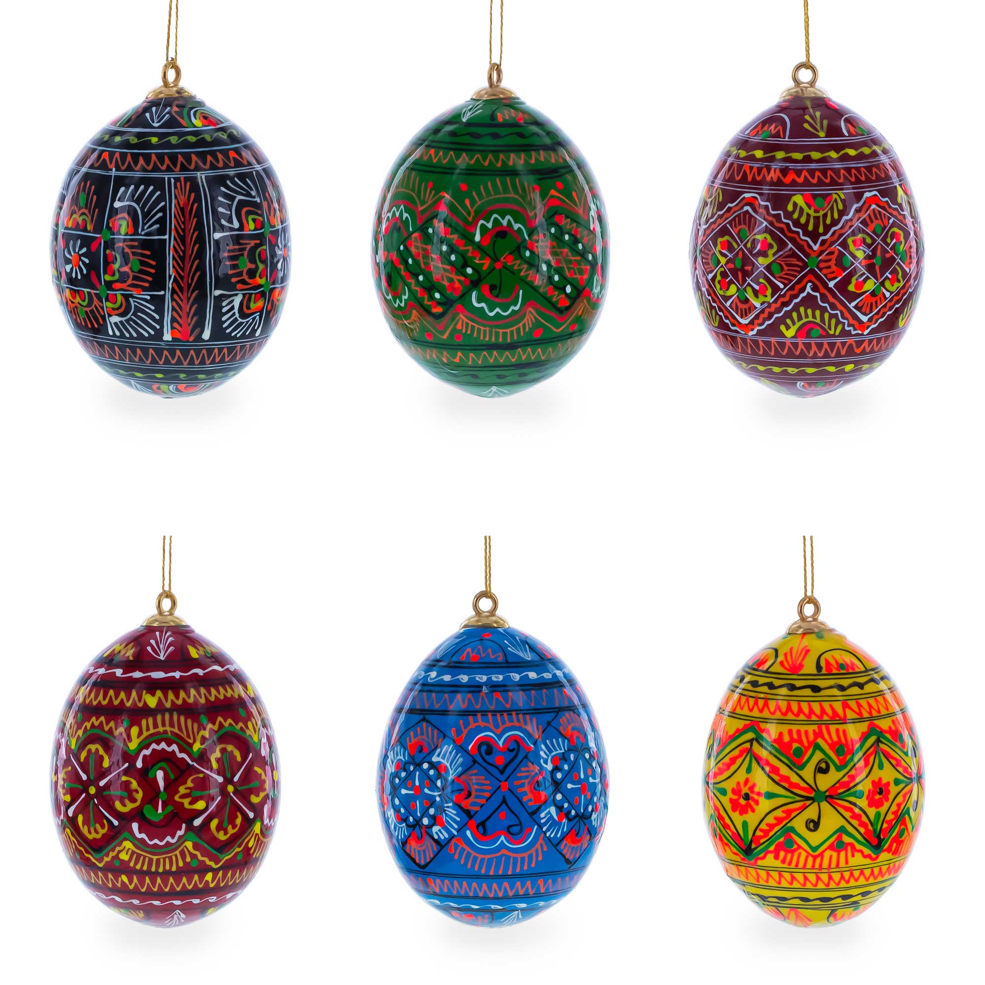 Buy Christmas Ornaments Wooden Pysanky Egg Sets by BestPysanky Online Gift Ship