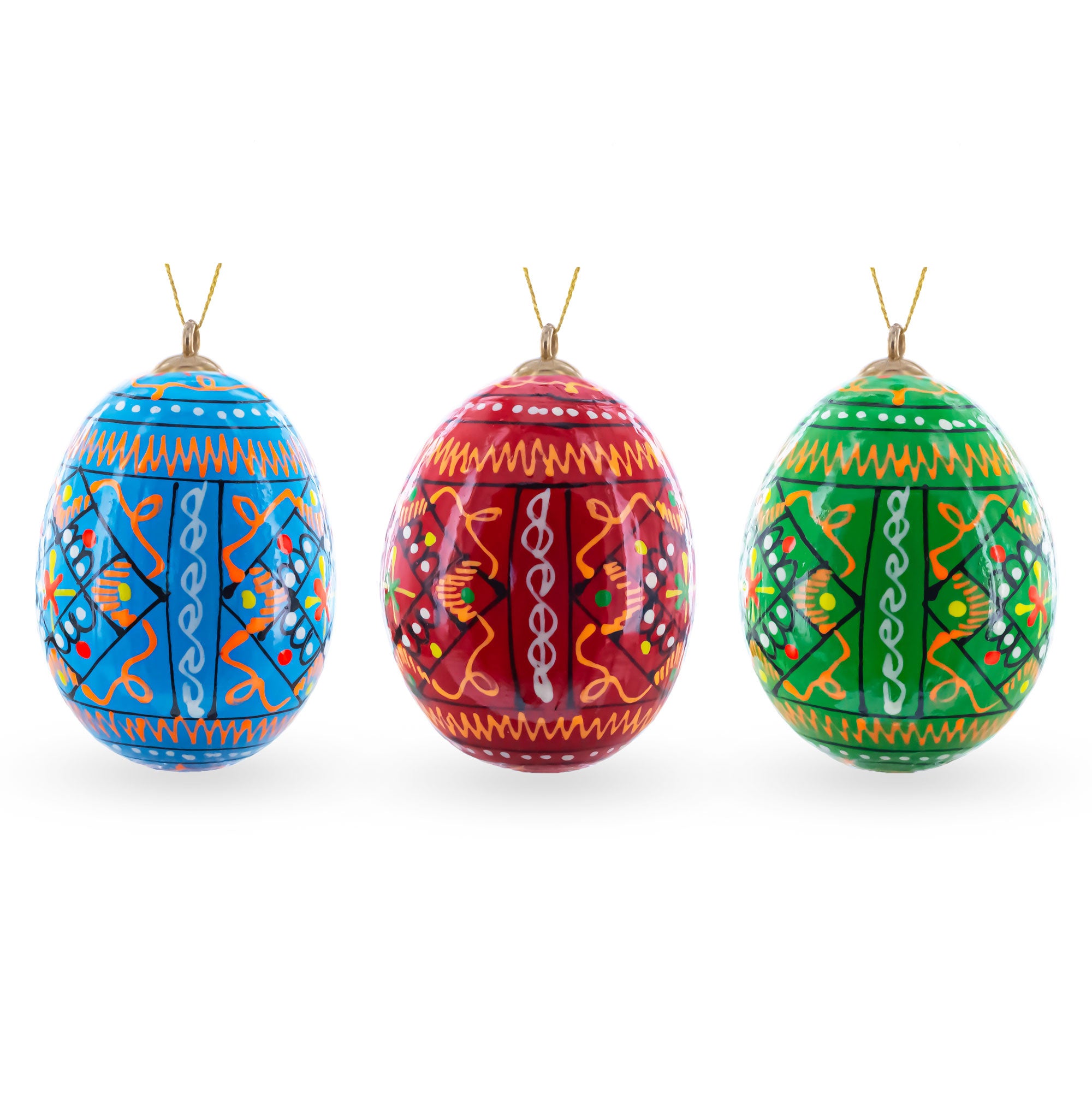 Buy Christmas Ornaments Wooden Pysanky Egg Sets by BestPysanky Online Gift Ship
