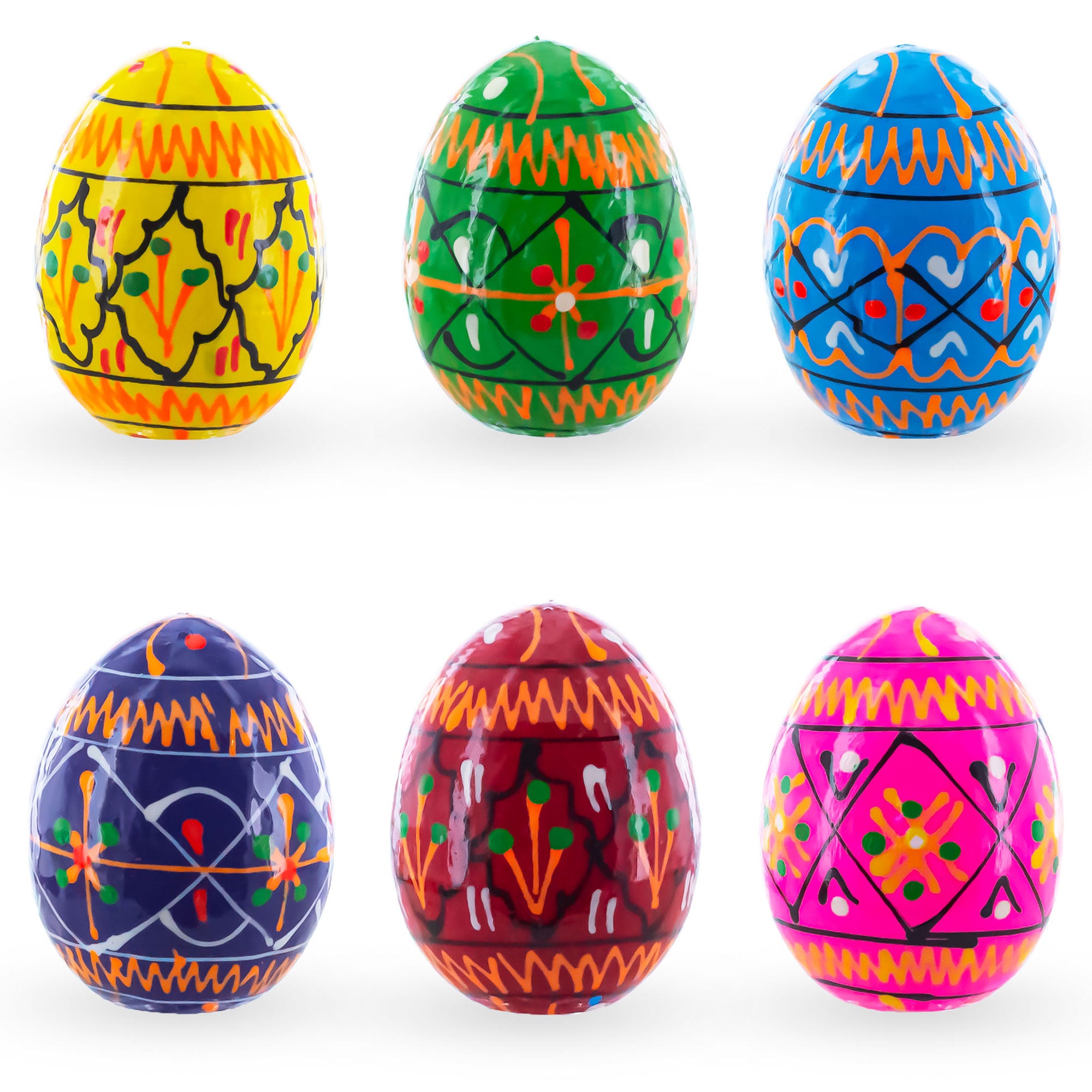 Shop Set of 6 Mini Ukrainian Hand Painted Pysanky Wooden Easter Eggs 1.6 Inches. Buy Easter Eggs > Wooden Pysanky Sets Multi Oval