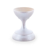 Metallic White Wooden Ukrainian Egg Sphere Stand Holder Display 1.6 Inches in White color
