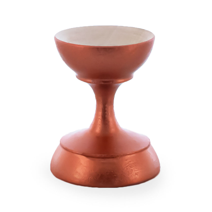 Metallic Copper Wooden Ukrainian Egg Sphere Stand Holder Display 1.6 Inches in Brown color