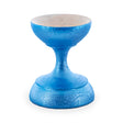 Metallic Blue Wooden Ukrainian Egg Sphere Stand Holder Display 1.6 Inches in Brown color