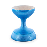 Metallic Blue Wooden Ukrainian Egg Sphere Stand Holder Display 1.6 Inches in Brown color