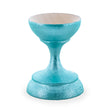 Metallic Turquoise Wooden Ukrainian Egg Sphere Stand Holder Display 1.6 Inches in Turquoise color