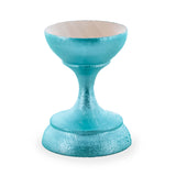 Metallic Turquoise Wooden Ukrainian Egg Sphere Stand Holder Display 1.6 Inches in Turquoise color