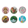 Bunnies, Hummingbird, Cats Easter Theme Fridge Magnets in Multi color, Round shape