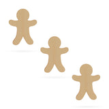 3 Men Unfinished Wooden Shapes Craft Cutouts DIY Unpainted 3D Plaques 4 Inches in Beige color,  shape