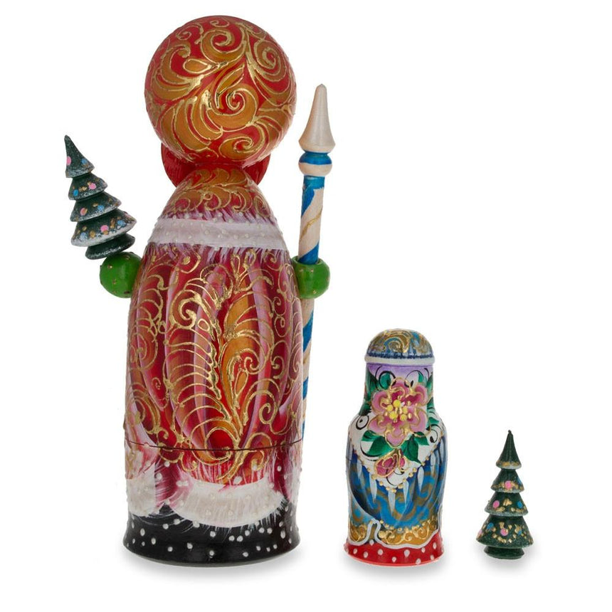 Shop Hand Carved Solid Wood Santa Did Moroz Nesting Dolls 9.5 Inches. Buy Christmas Decor Carved Wooden Santa Multi   for Sale by Online Gift Shop BestPysanky Russian nesting dolls matryoshka stacking nested stackable matreshka wood wooden hand painted collectible figure figurine statuette Russia Ukraine Russian authentic for kids animal Santa Christmas