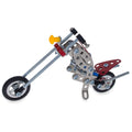 Metal Motorcycle Model Kit Buildable Chopper Toy with Bolts & Tools DIY  (105 Pieces) 7.5 Inches in Multi color