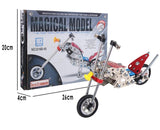 Long Metal Motorcycle Chopper Bike Model Kit (105 Pieces) 7.5 Inches