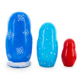 3 Santa and Polar Bear Wooden Nesting Dolls 4.25 InchesUkraine , dimensions in inches:  x  x