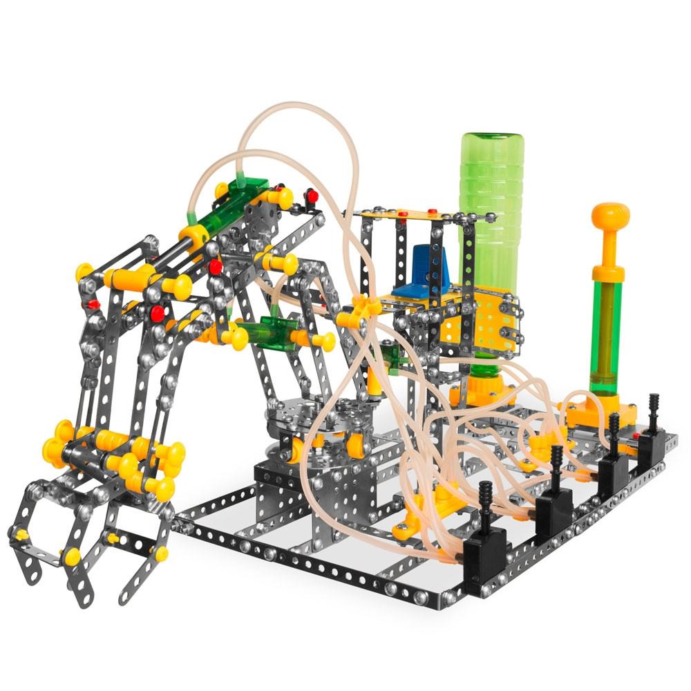 Metal Functioning Crane Claw with Air Pressure Construction Model Kit (907 Pieces) in Multi color