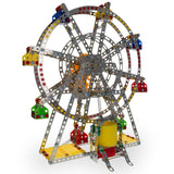 Rotating Motorized with LED Lights Metal Ferris Wheel Model Kit (954 Pieces) 14 Inches in Multi color Round