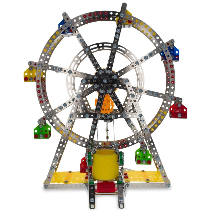 Rotating Motorized with LED Lights Metal Ferris Wheel Model Kit (954 Pieces) 14 Inches , dimensions in inches: 14 x  x