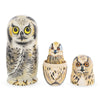 Set of 5 Owls Wooden Nesting Dolls 6 InchesUkraine ,dimensions in inches: 6 x 3 x 3