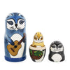 Set of 5 Raccoon Family Wooden Nesting Dolls 6 InchesUkraine ,dimensions in inches: 6 x 3 x 3