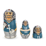 Football Wooden Nesting DollsUkraine , dimensions in inches: 5.75 x 6.3 x 3.2