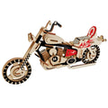Motorcycle Bike Model Kit - Wooden Laser-Cut 3D Puzzle (65 Pcs) in Multi color