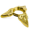 Low Profile Leaves Golden Metal Egg Stand Holder in Gold color Triangle