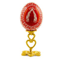 Rough Surface Heart Shape Metal Egg Stand in Gold color