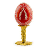 Rough Surface Tree Trunk Metal Egg Stand in Gold color