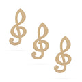 3 Music Signs Notes Unfinished Wooden Shapes Craft Cutouts DIY Unpainted 3D Plaques 4 Inches in Beige color