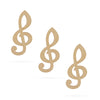 3 Music Signs Notes Unfinished Wooden Shapes Craft Cutouts DIY Unpainted 3D Plaques 4 Inches in Beige color,  shape