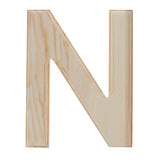 Wood Unfinished Wooden Arial Font Letter N (6.25 Inches) in Beige color