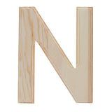 Unfinished Wooden Arial Font Letter N (6.25 Inches) in Beige color