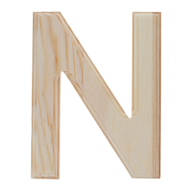 Unfinished Wooden Arial Font Letter N (6.25 Inches) in Beige color