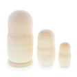 Set of 3 Unpainted Blank Wooden Nesting Dolls 7 Inches in Beige color