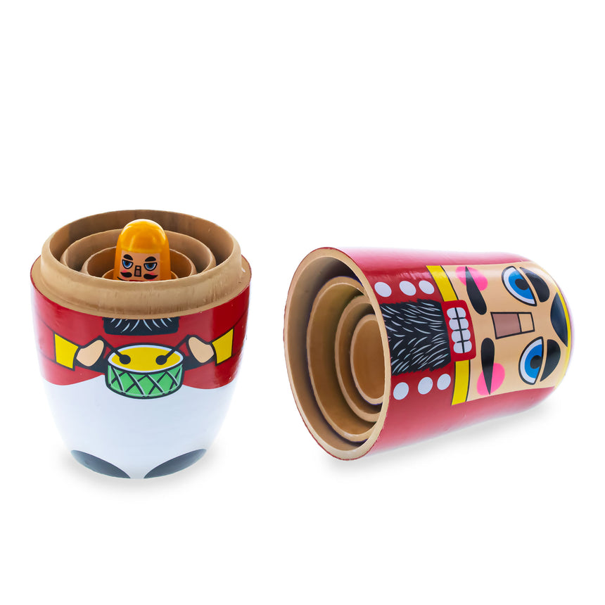 Nutcrackers with Drums, Sword, Trumpet Wooden Nesting Dolls 5.5 Inches , dimensions in inches:  x  x