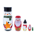 Santa, Snowman & Christmas Tree Wooden Nesting Dolls 5 Inches in Multi color