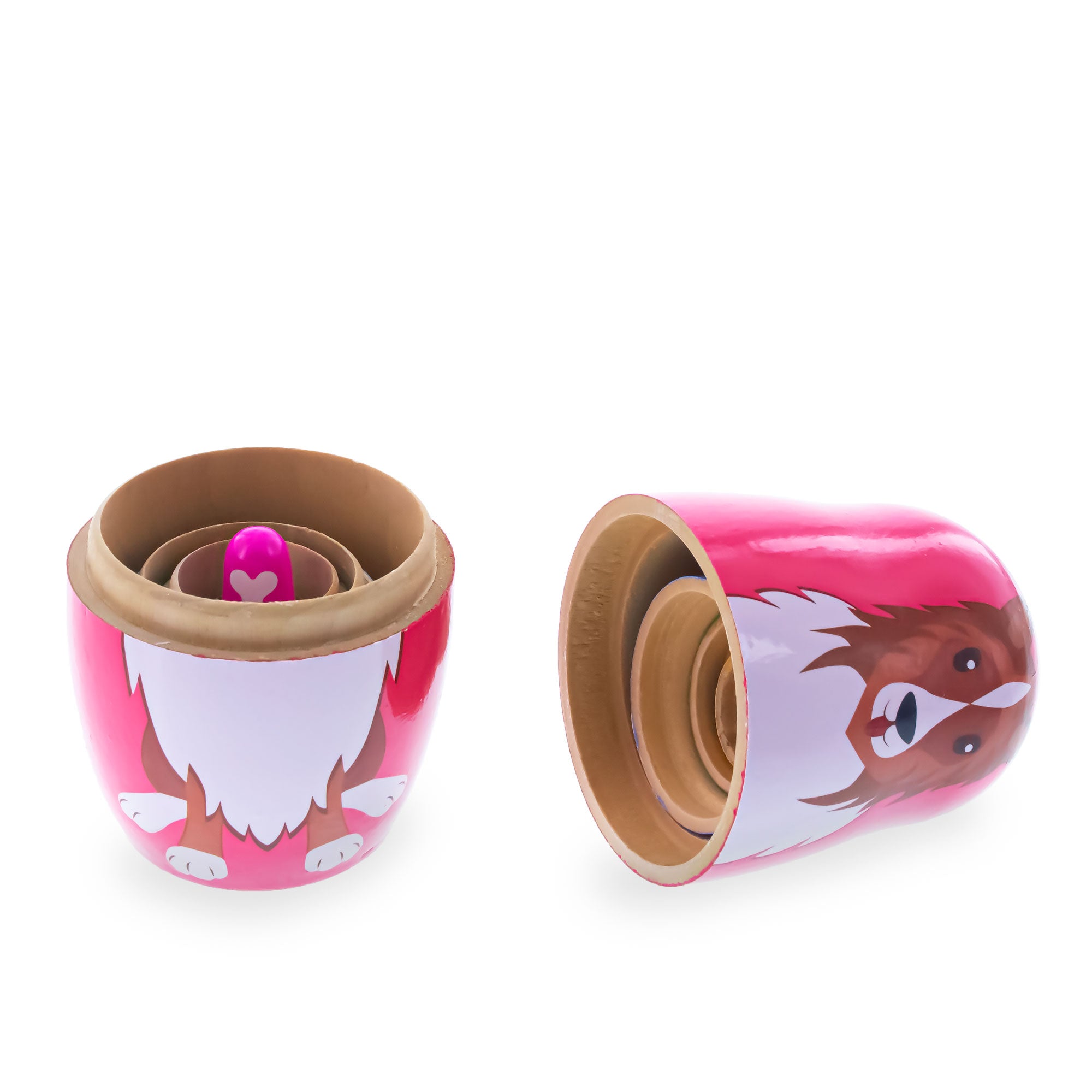 Dogs Wooden Nesting Dolls 4.75 Inches , dimensions in inches: 4.75 x 1 x