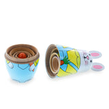 Set of 5 Bunny Family & Carrot Wooden Nesting Dolls 7 Inches Tall , dimensions in inches: 7 x 2.7 x 2.7