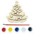 Unfinished Wooden Christmas Tree Ornament Cutout DIY Craft Kit in Beige color Heart