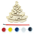 Wood Unfinished Wooden Christmas Tree Ornament Cutout DIY Craft Kit in Beige color Heart