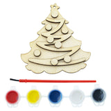 Unfinished Wooden Christmas Tree Ornament Cutout DIY Craft Kit in Beige color Heart