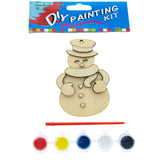 Wood Unfinished Wooden Snowman Christmas Ornament Cutout DIY Craft Kit in Beige color