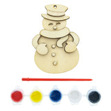 Unfinished Wooden Snowman Christmas Ornament Cutout DIY Craft Kit in  color