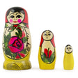 Set of 3 Miniature Traditional Wooden Matryoshka Nesting Dolls 3 Inches in Yellow color,  shape
