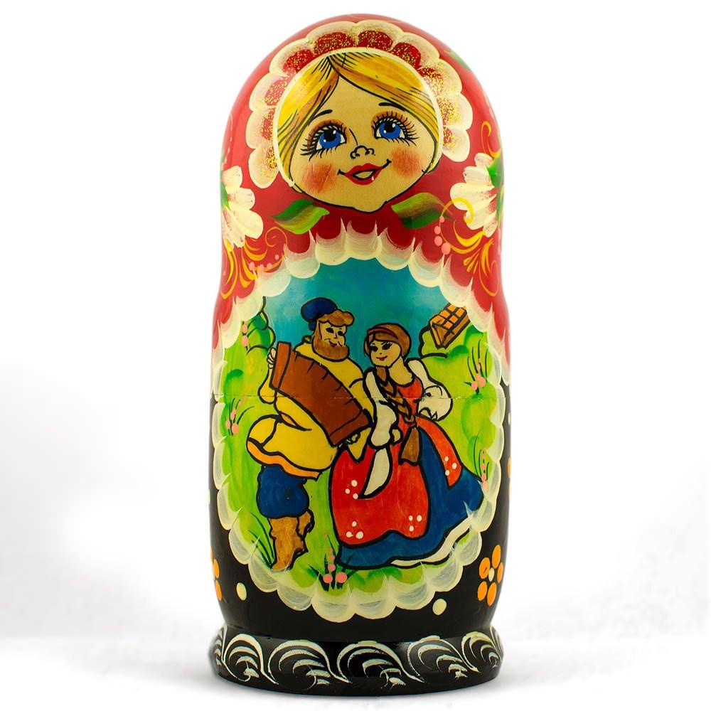 BestPysanky online gift shop sells cartoons stackable matryoshka stacking toy babushka Russian authentic for kids little Christmas nested matreshka wood hand painted collectible figurine figure statuette